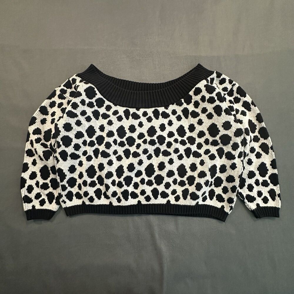 Vintage 80s 90s Beverly Hills II Sweatshirt Leopard Print Scoop Neck Crop USA